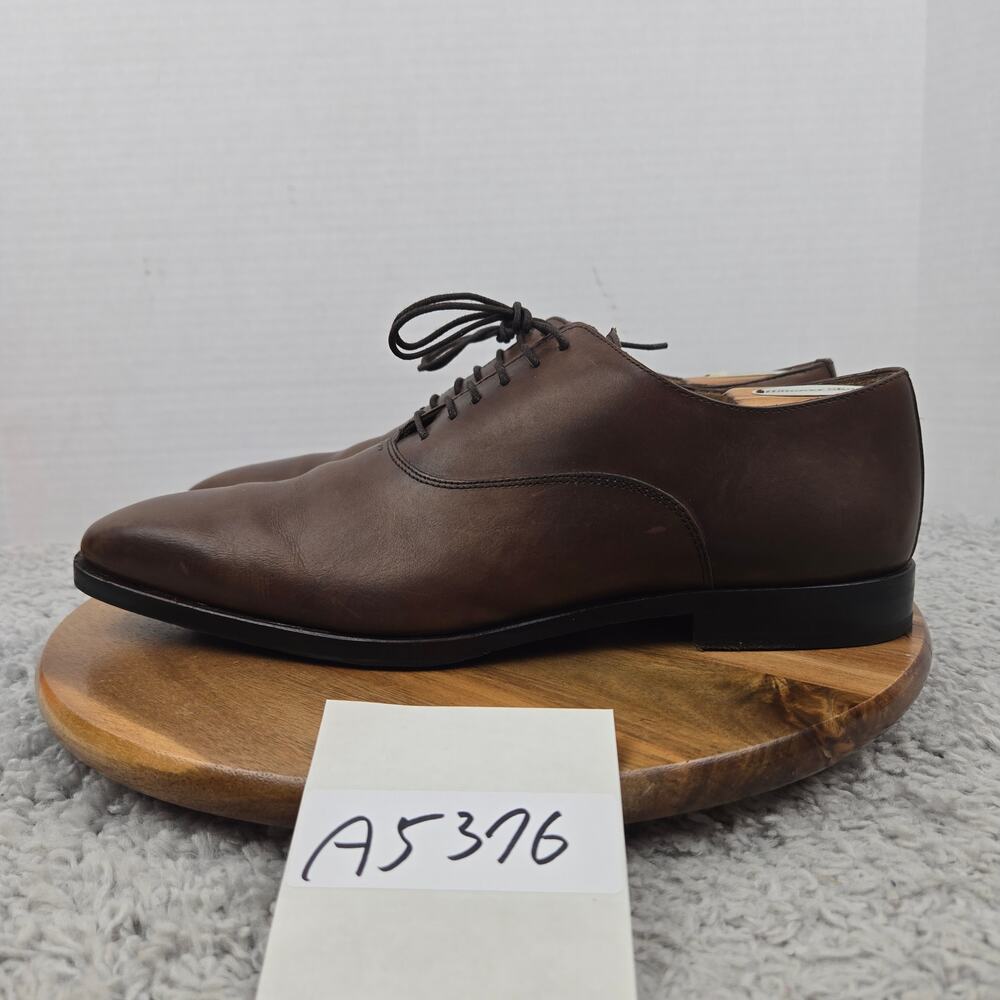 Bexley Mens 43.5 Tremezzo Brown Leather Plain Toe Casual Oxford Dress Shoe